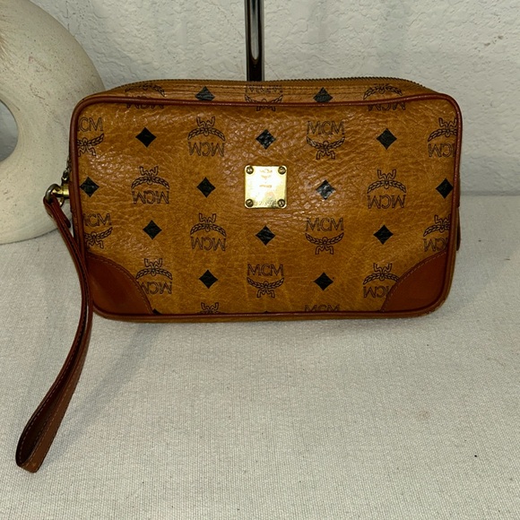 MCM Handbags - MCM  Monogram Logo pouch/clutch